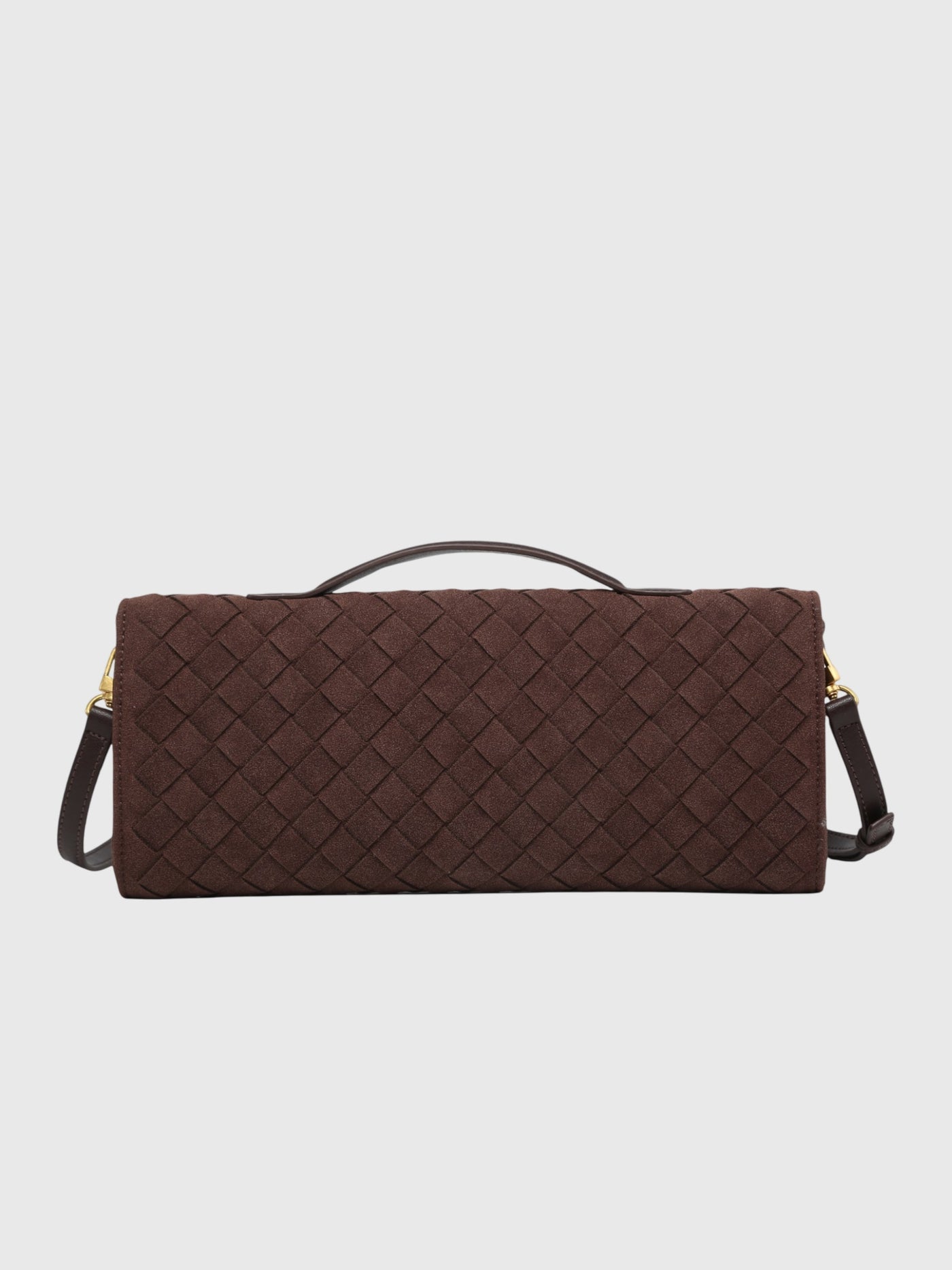 Cherry | Luxury Suede Intrecciato Clutch