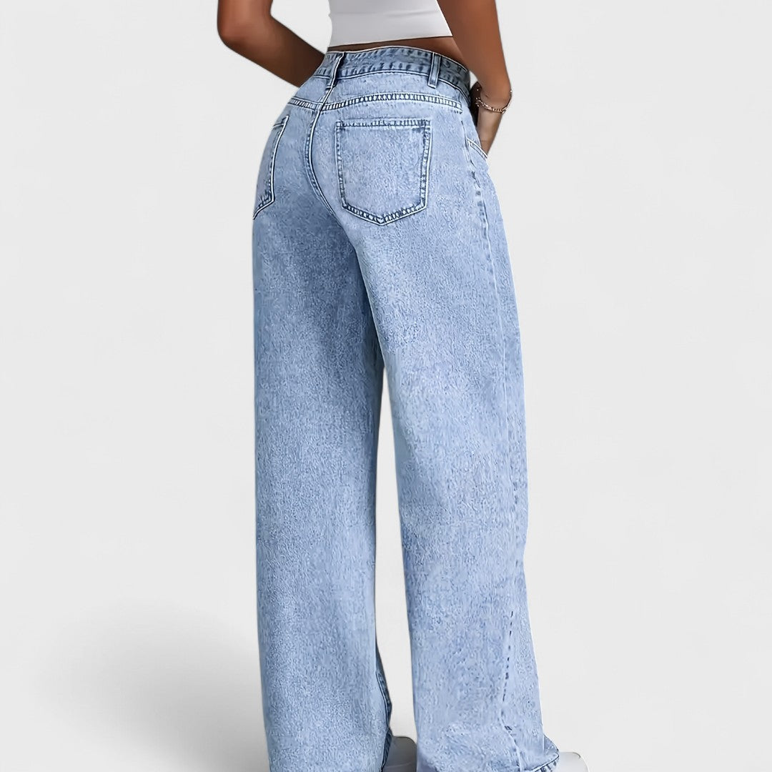 Mara - Women's Wide Leg Straight Jeans