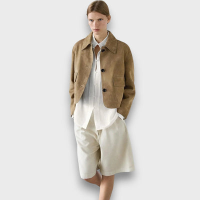 Naomi – Elegant suede jacket with classic cut