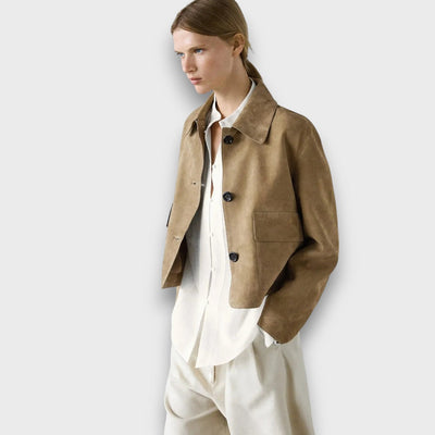Naomi – Elegant suede jacket with classic cut