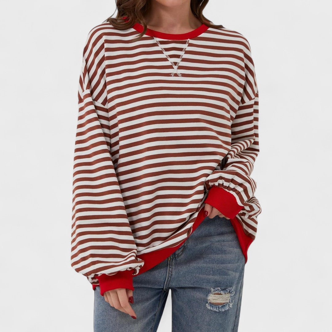 LUKA - Casual Long Sleeve Striped Sweatshirt