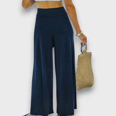 Narella – Summer trousers with a crossover effect and tie belt