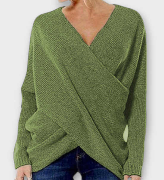 Heidi - Crossed Knit Sweater