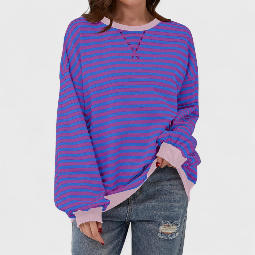 LUKA - Casual Long Sleeve Striped Sweatshirt