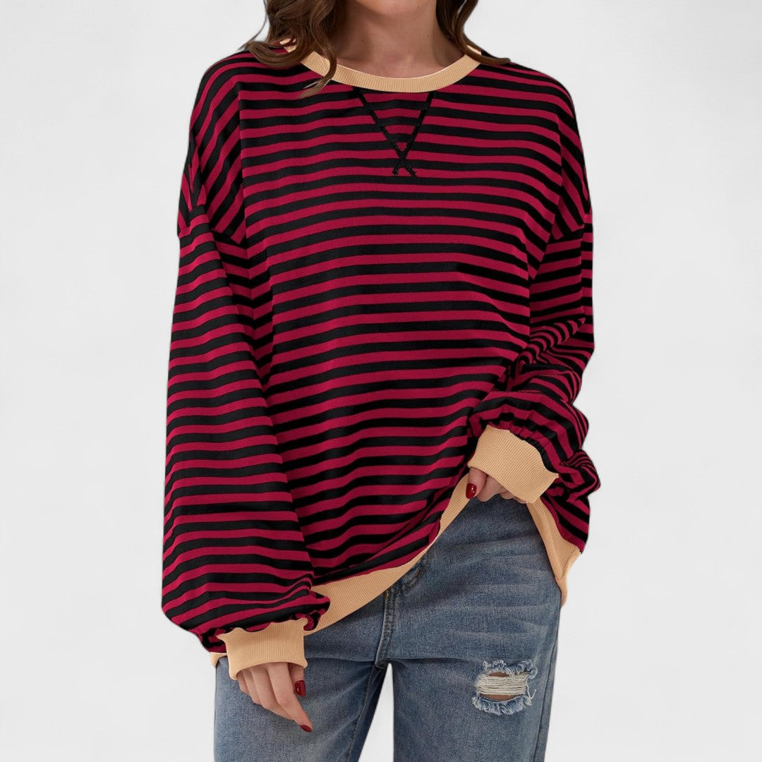 LUKA - Casual Long Sleeve Striped Sweatshirt
