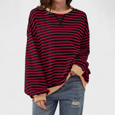 LUKA - Casual Long Sleeve Striped Sweatshirt