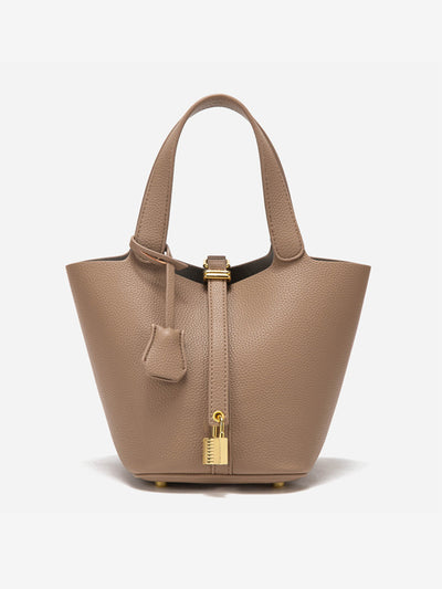 Glaiza | Elegant Gold-Lock Bucket Bag