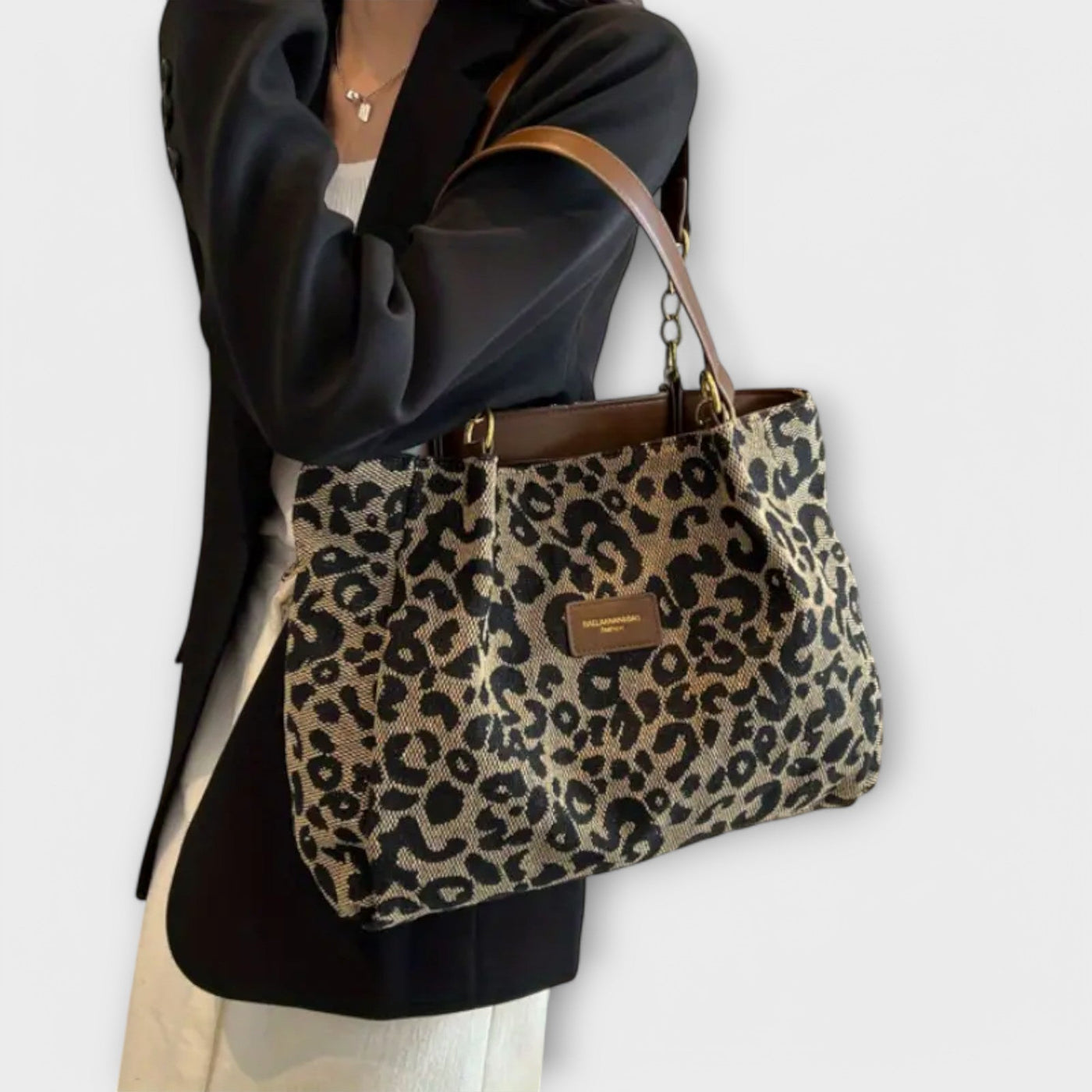 Gianna Boutique - Leopard Print Canvas Crossbody Bag