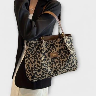 Gianna Boutique - Leopard Print Canvas Crossbody Bag