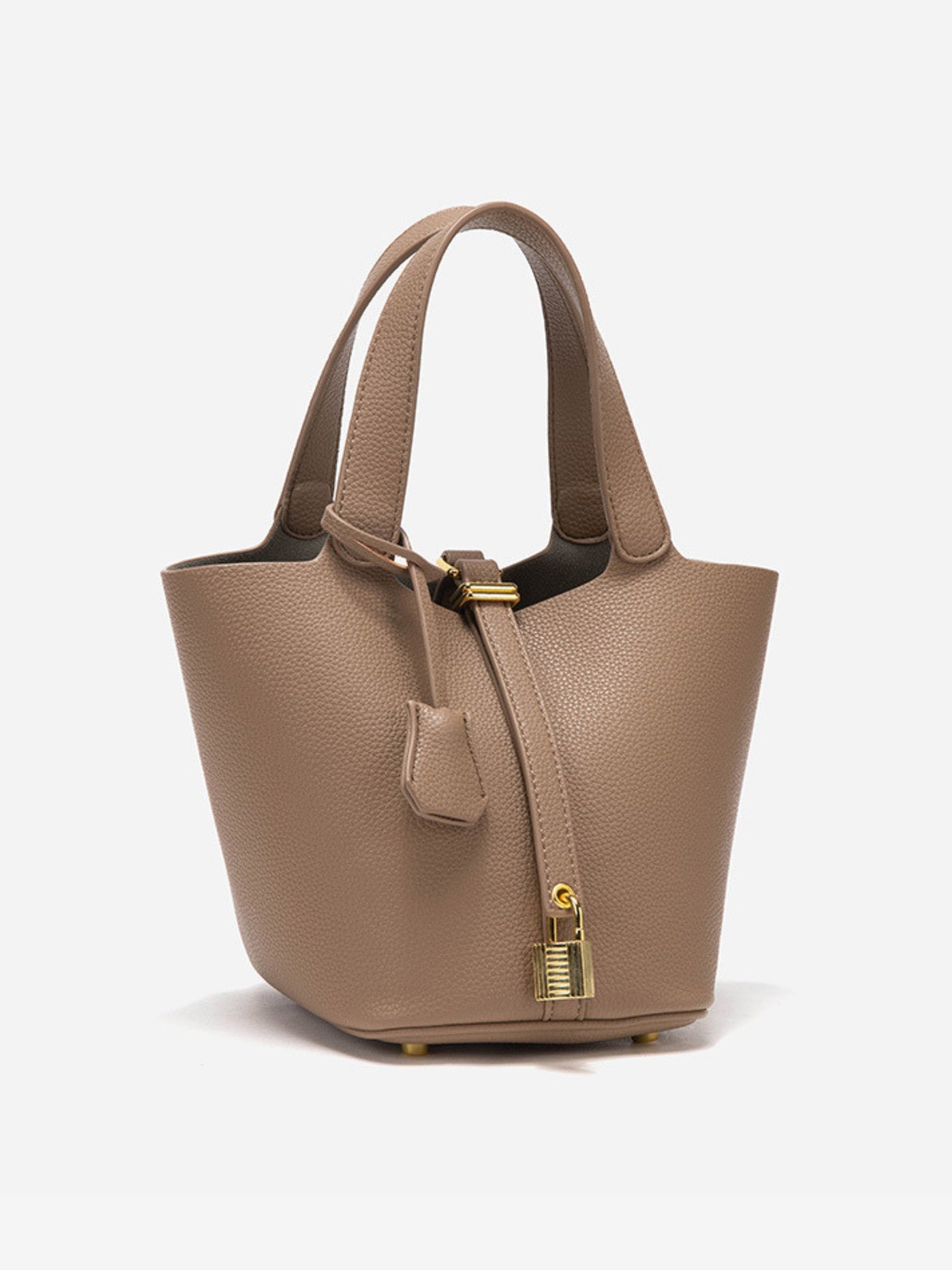 Glaiza | Elegant Gold-Lock Bucket Bag