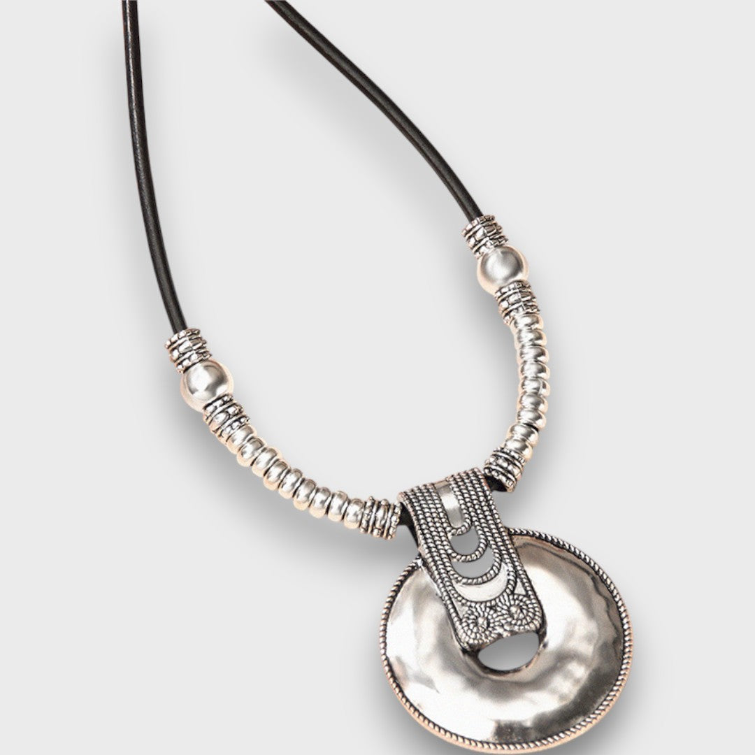Selena – Boho Vintage Necklace with Ring Pendant
