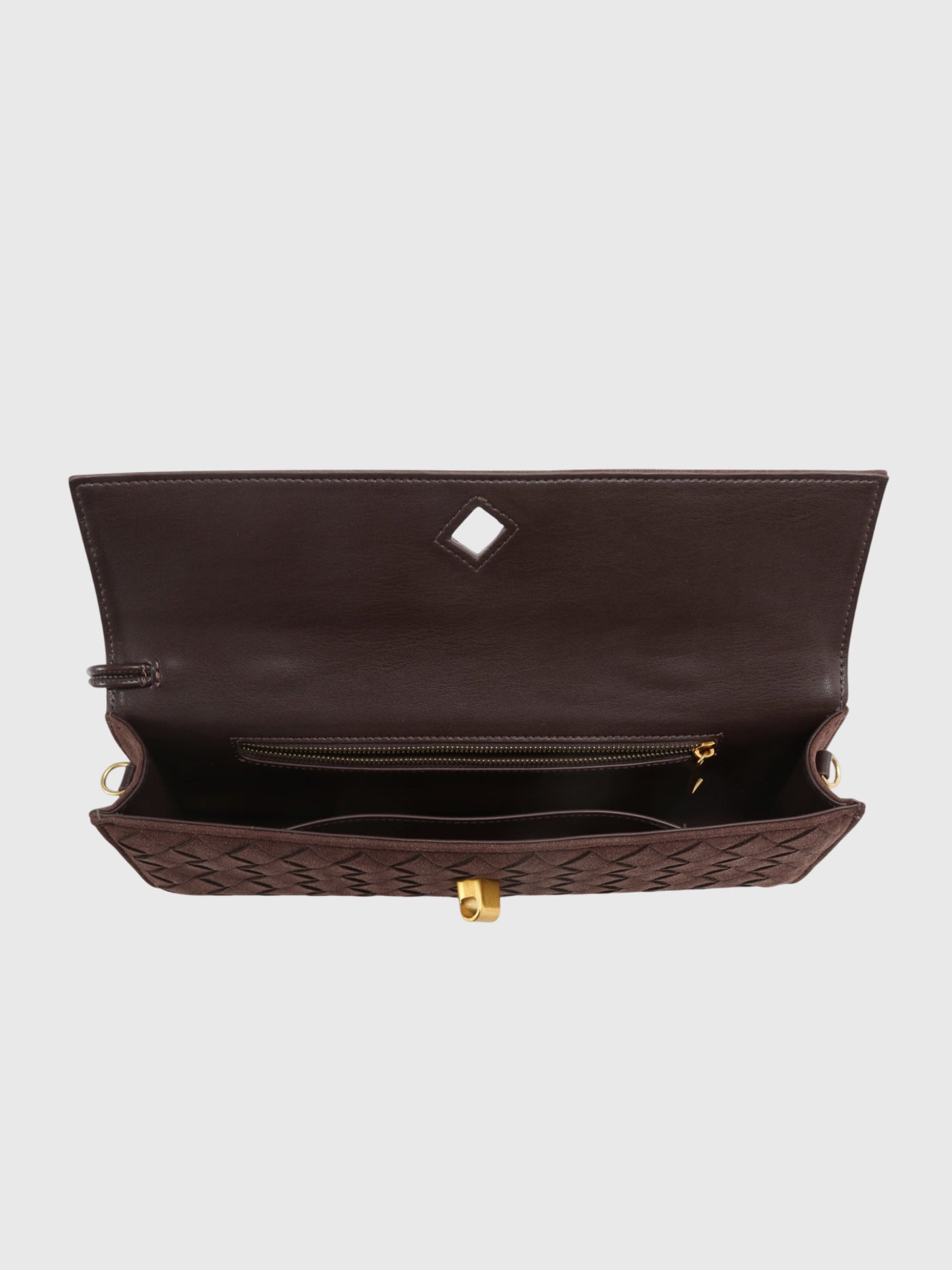 Cherry | Luxury Suede Intrecciato Clutch