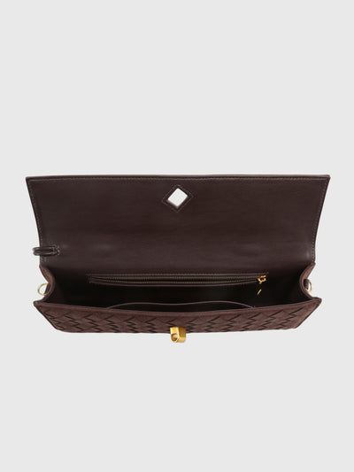 Cherry | Luxury Suede Intrecciato Clutch