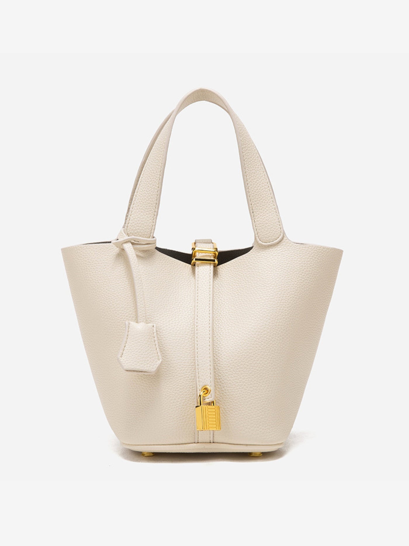 Glaiza | Elegant Gold-Lock Bucket Bag
