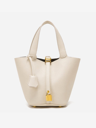 Glaiza | Elegant Gold-Lock Bucket Bag