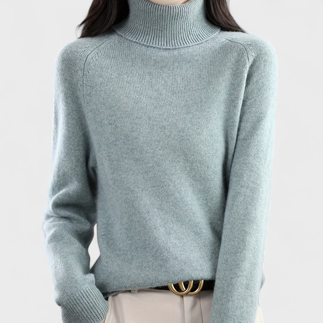 Sapphire - Solid High Neck Jumper