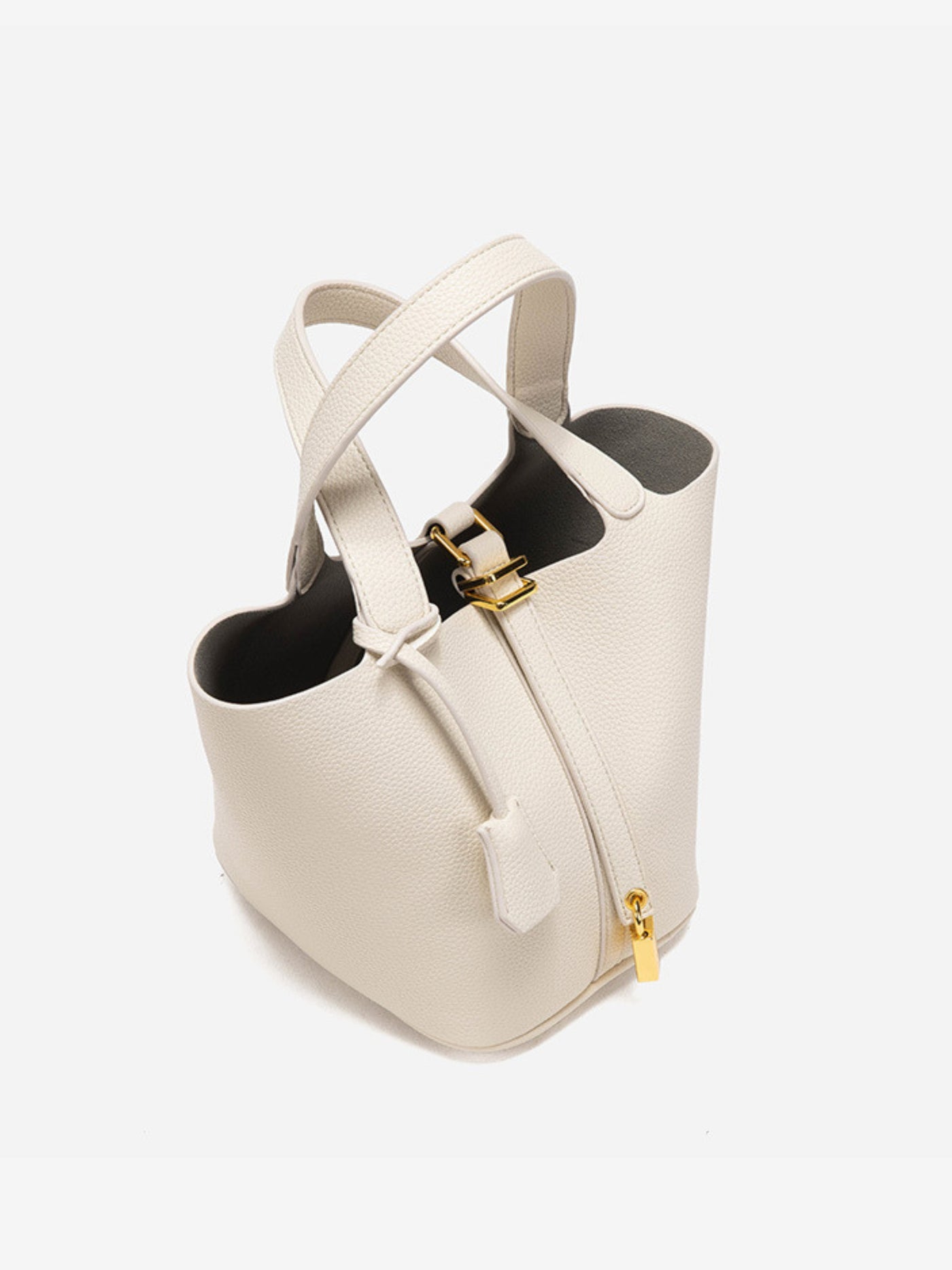 Glaiza | Elegant Gold-Lock Bucket Bag