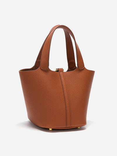 Glaiza | Elegant Gold-Lock Bucket Bag