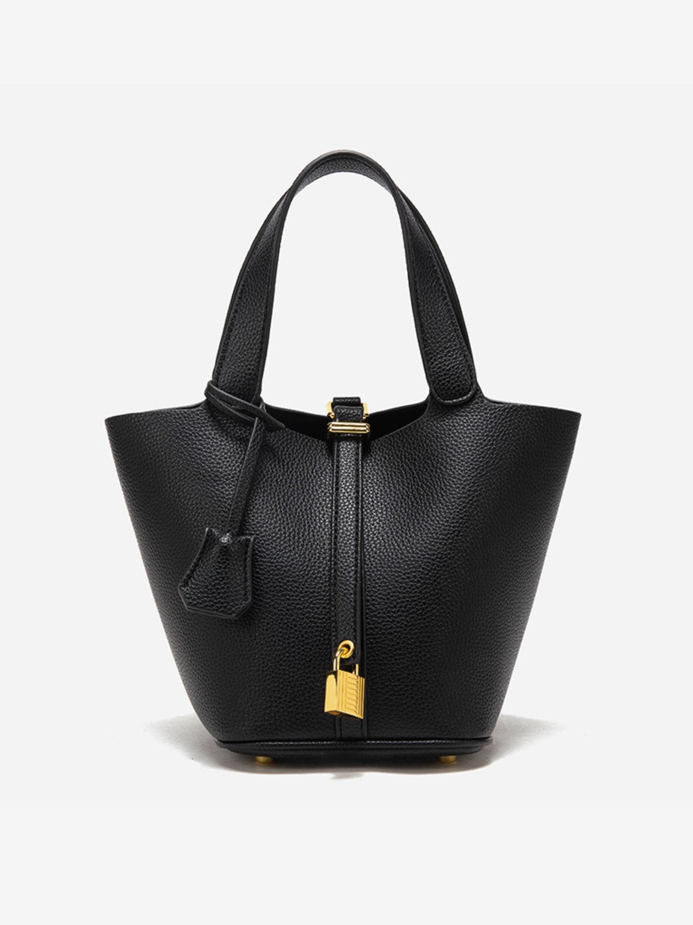 Glaiza | Elegant Gold-Lock Bucket Bag