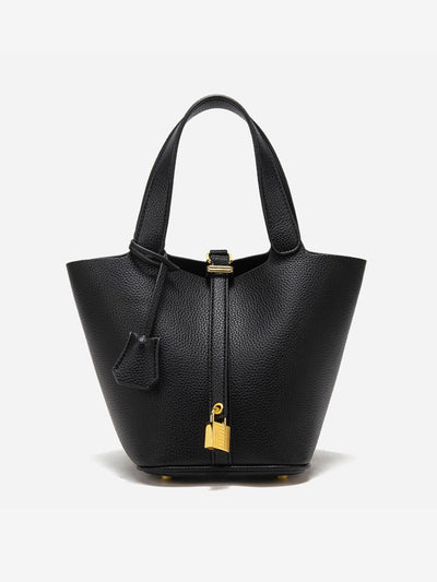 Glaiza | Elegant Gold-Lock Bucket Bag