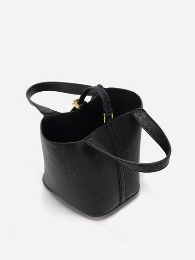 Glaiza | Elegant Gold-Lock Bucket Bag