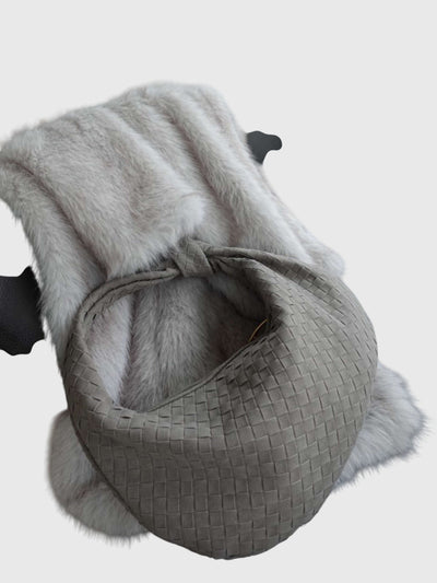 Celeste | Medium Woven Suede Bag with Knot