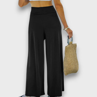 Narella – Summer trousers with a crossover effect and tie belt