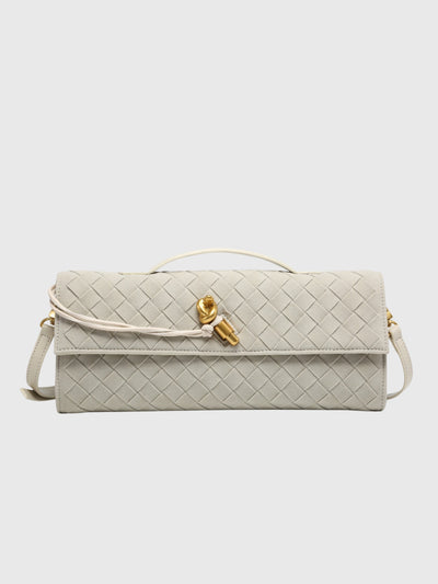 Cherry | Luxury Suede Intrecciato Clutch