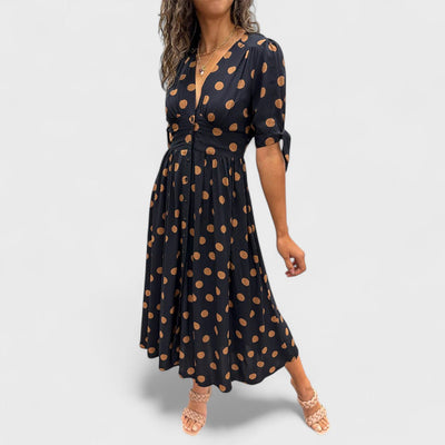 Monique - Elegant Polka Dot Dress