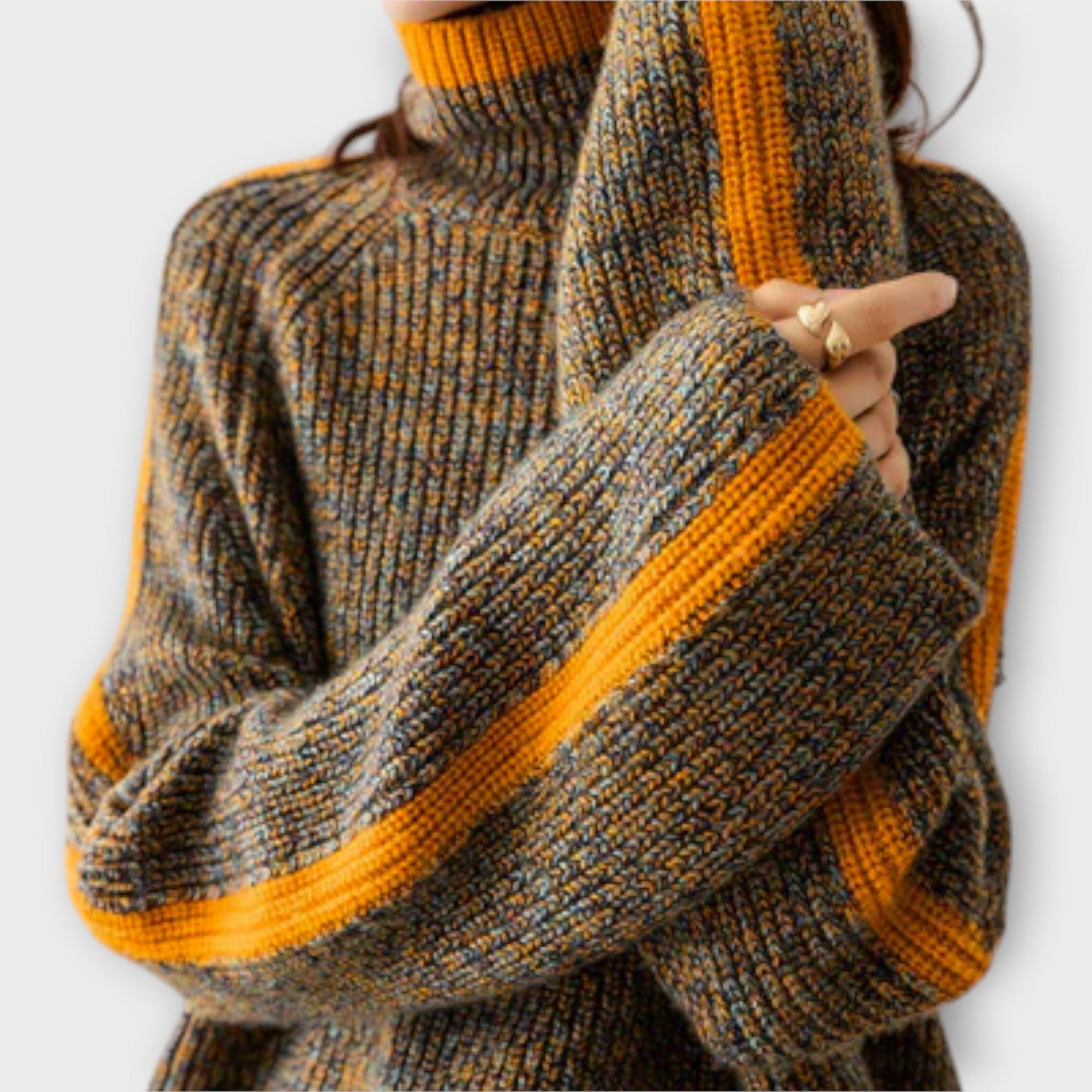 Breseis - Vintage Sweater with High Neck