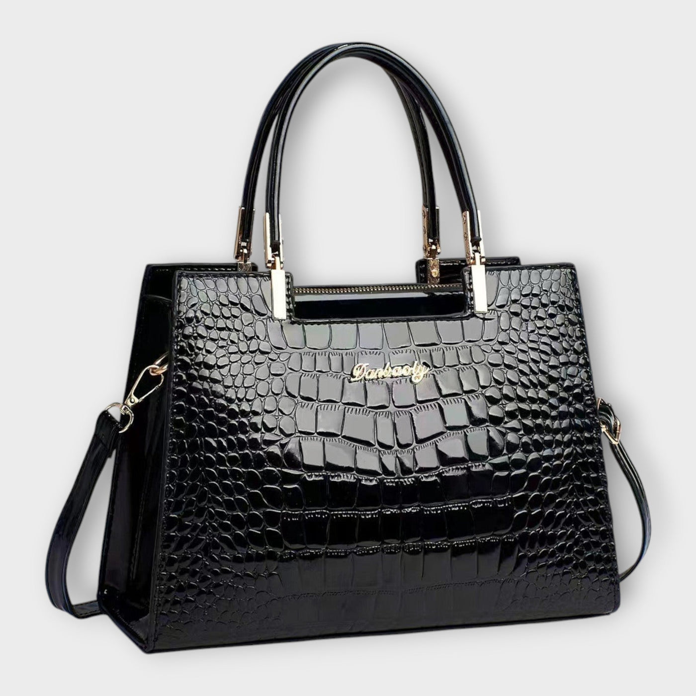 Gianna Boutique - Glossy Crocodile Pattern Handbag