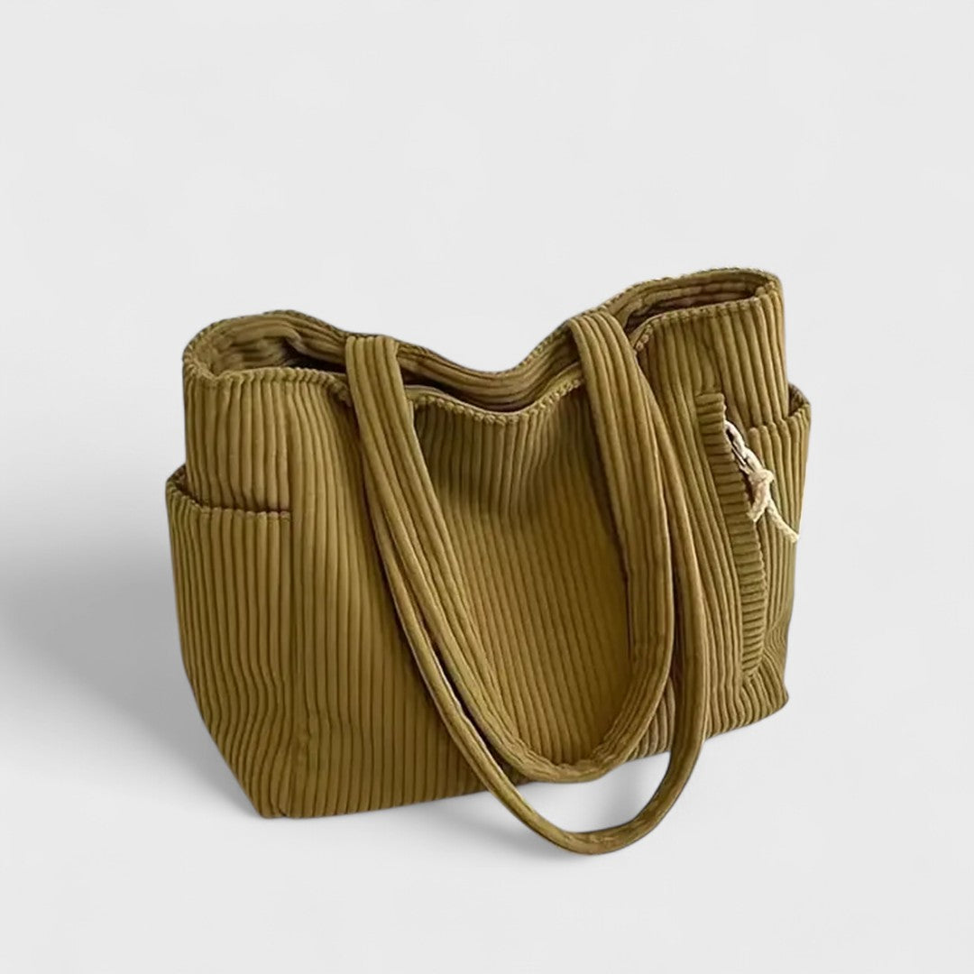 Tilda – Ribbed Tote Bag with Drawstring