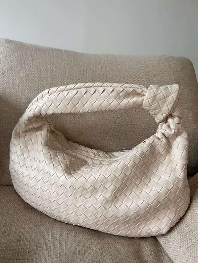 Giselle | Medium Woven Shoulder Bag with Knot