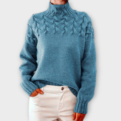 Eva - Women's Jumper with Cable Knit Details