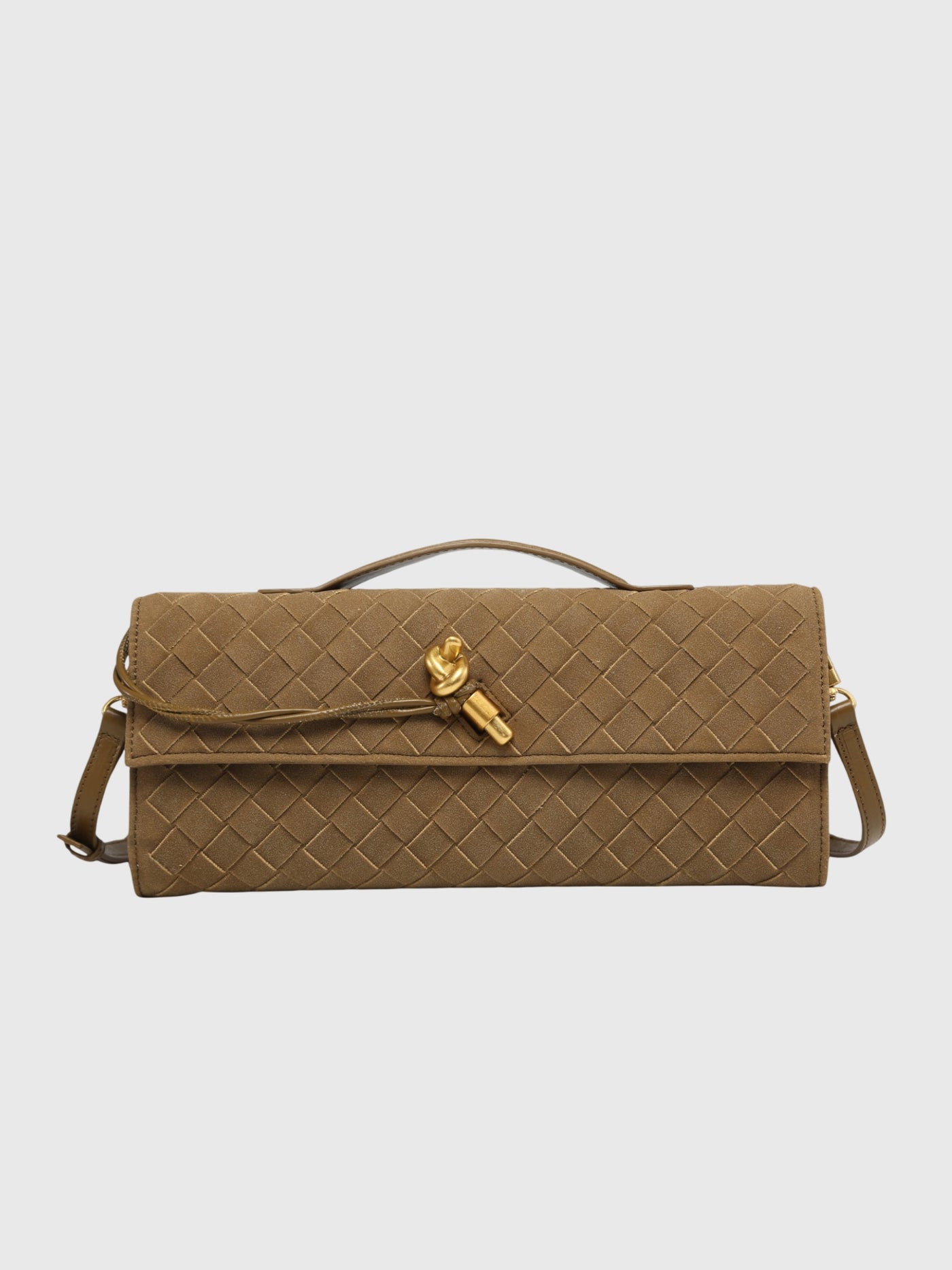 Cherry | Luxury Suede Intrecciato Clutch