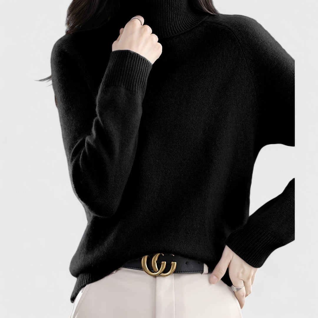 Sapphire - Solid High Neck Jumper