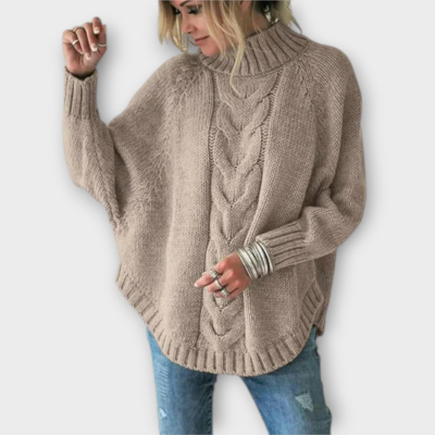 Elysian - Knitted Jumper with Cable Knit Pattern