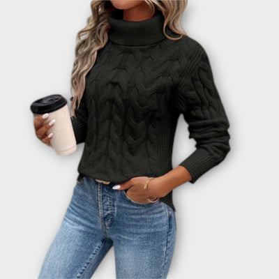 Amelia – Elegant High Neck Knitted Sweater