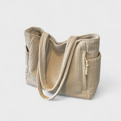 Tilda – Ribbed Tote Bag with Drawstring