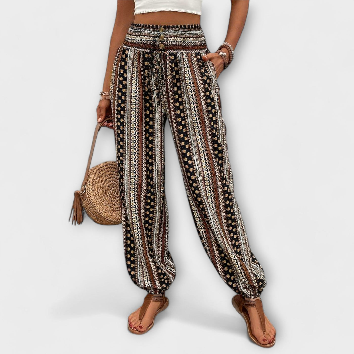 Scarlett - Tights with Ethnic Design