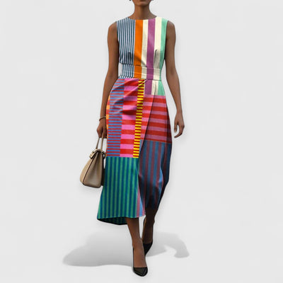 Tiffany – Multicolour Striped Sleeveless Dress
