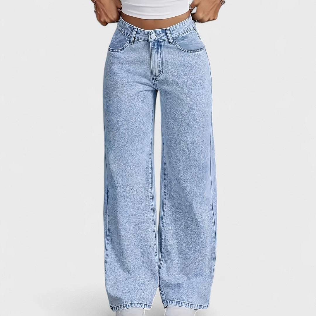 Mara - Women's Wide Leg Straight Jeans