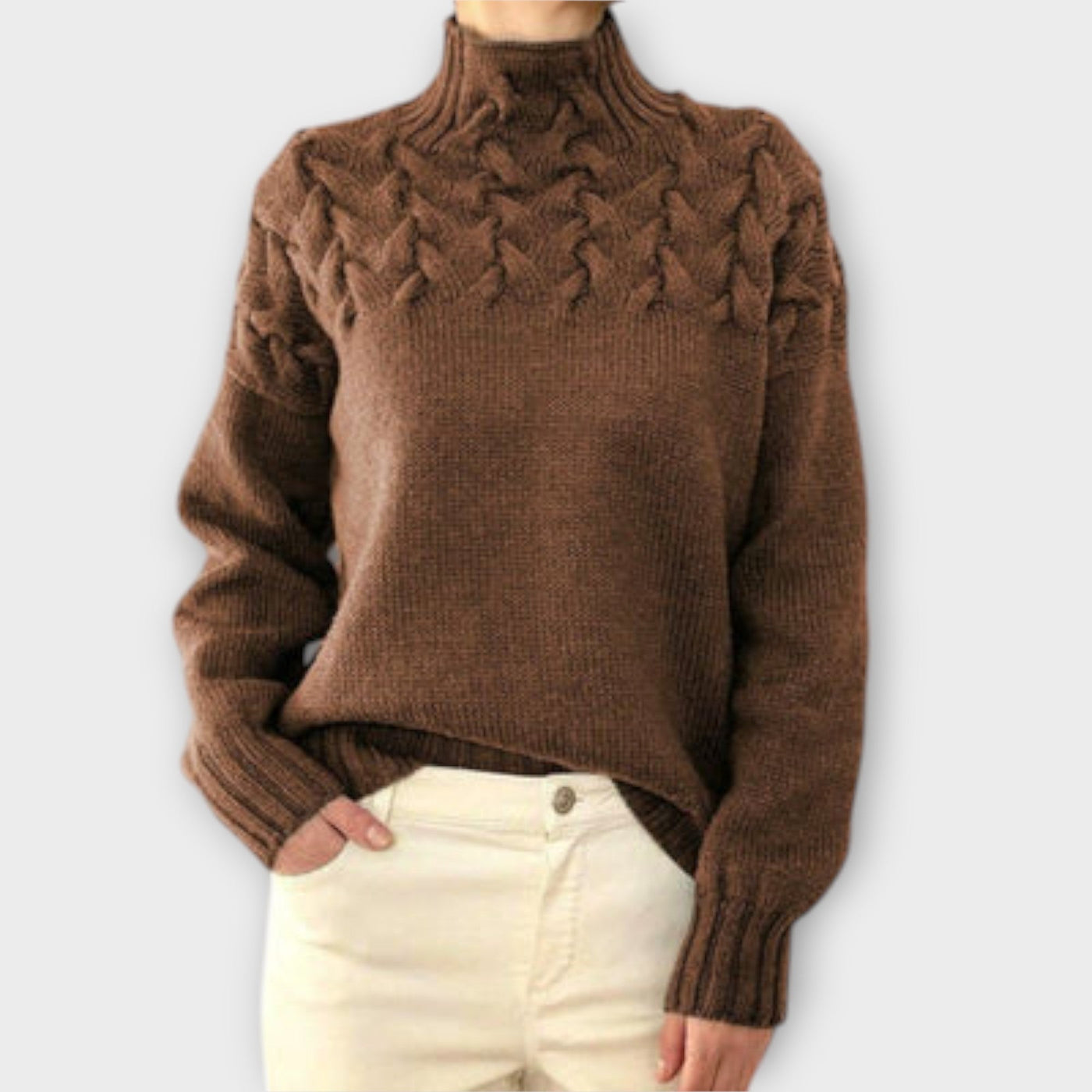 Eva - Women's Jumper with Cable Knit Details