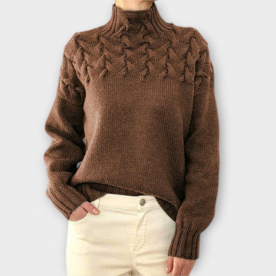 Eva - Women's Jumper with Cable Knit Details