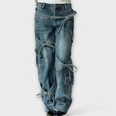 Denara – Wide Jeans with Binding Elements
