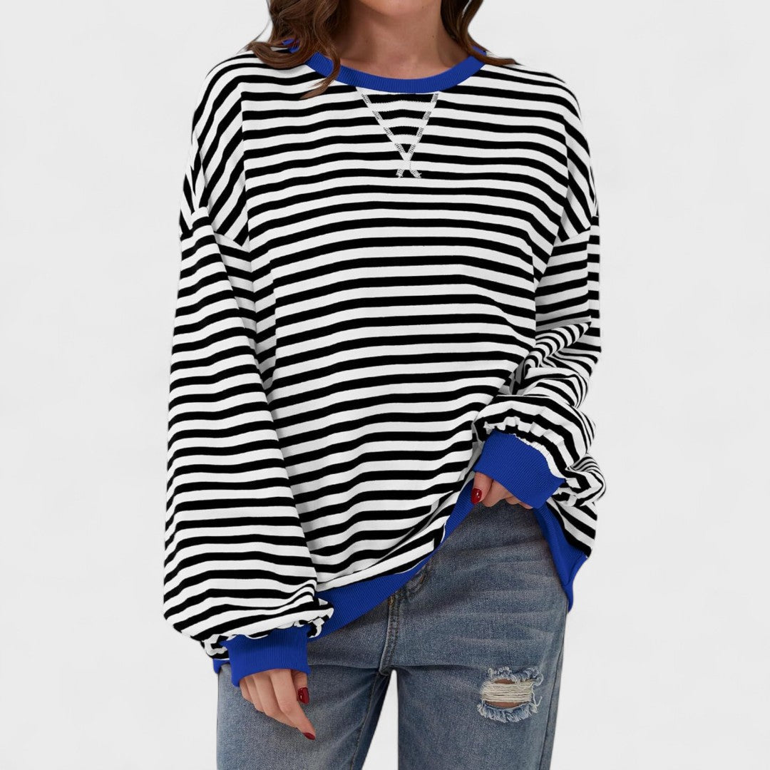 LUKA - Casual Long Sleeve Striped Sweatshirt