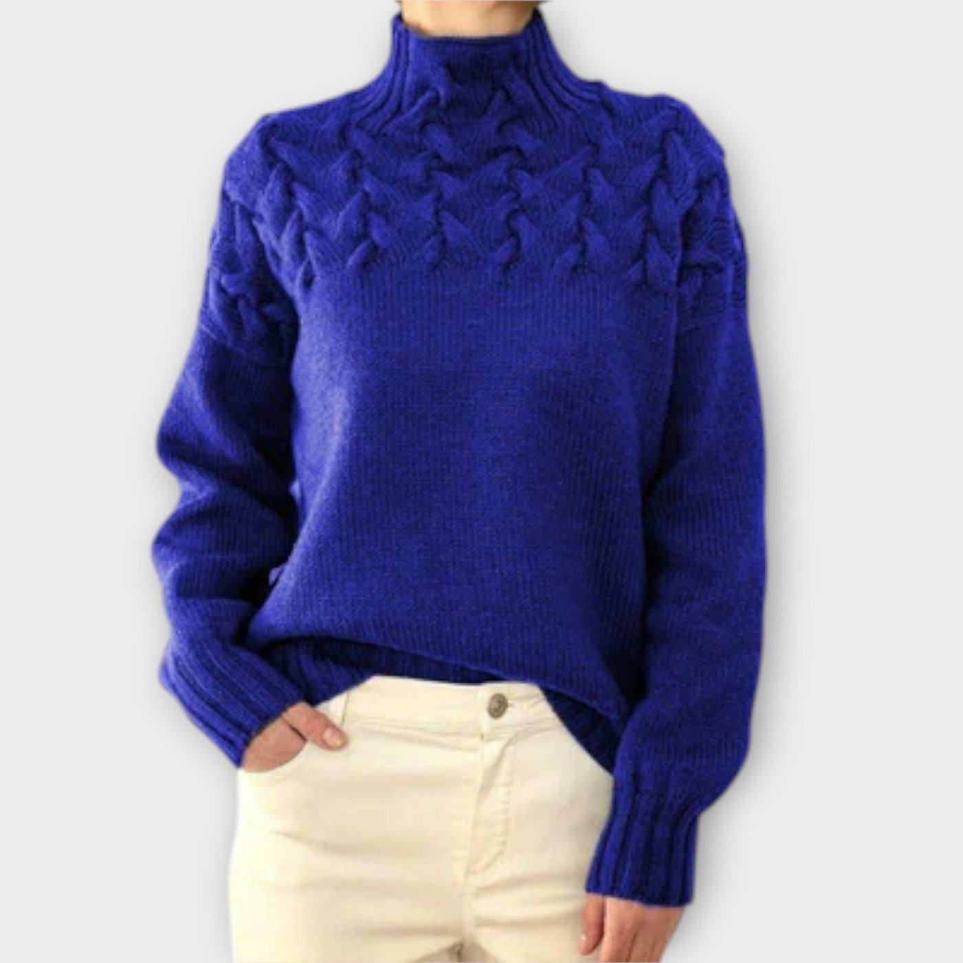 Eva - Women's Jumper with Cable Knit Details