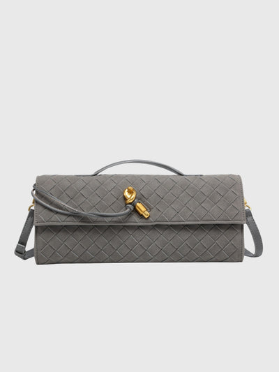 Cherry | Luxury Suede Intrecciato Clutch