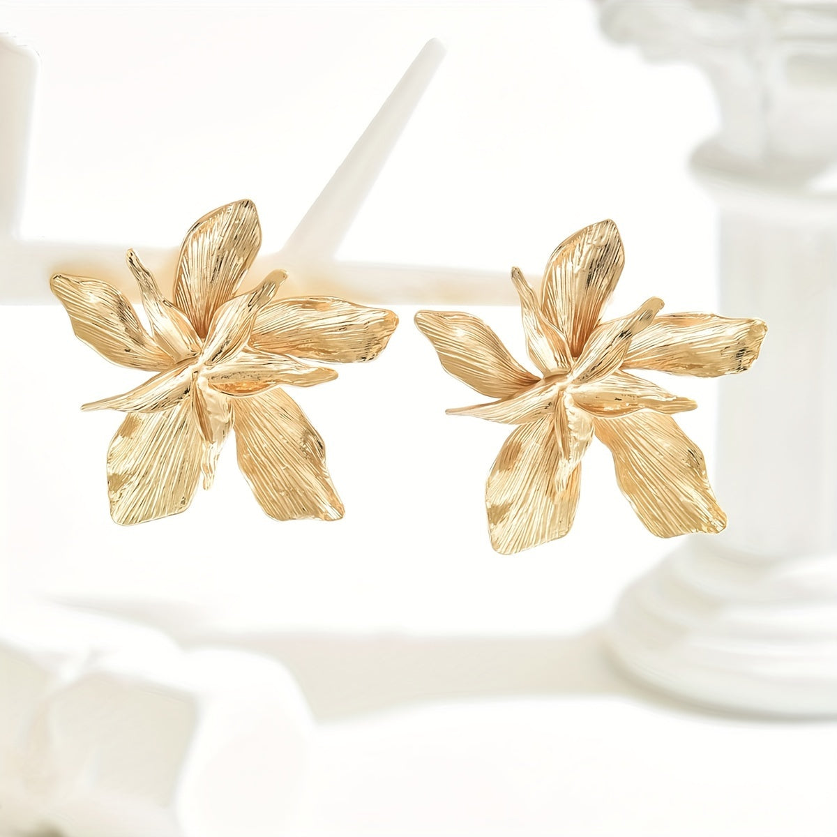 Lana | Gold Floral Drop Earrings