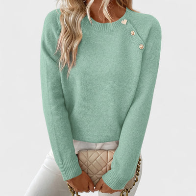 Roxanne - Elegant Women's Asymmetrical One-Shoulder Sweater with Buttons
